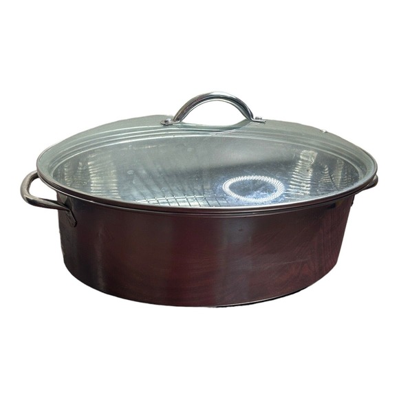 Chefmate Cookware Roaster Pan Oval Casserole Dish 17" - Picture 2 of 4